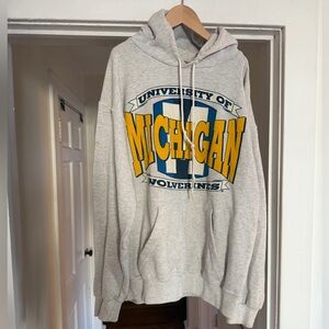 Vintage University of Michigan Wolverines Gray Hoodie